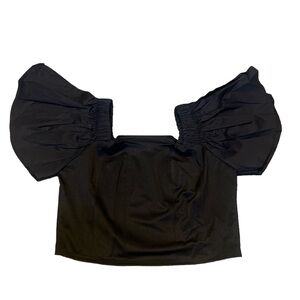 Shein short trumpet sleeve crop top